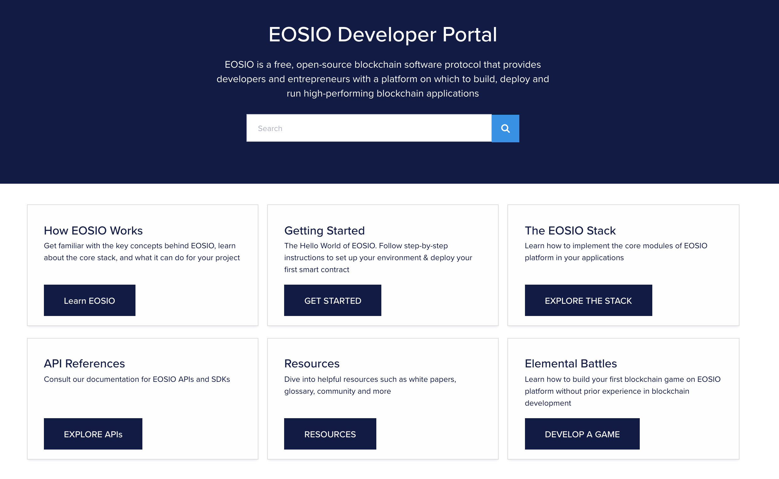 Developers Portal Page Layout